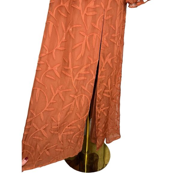 Baltic Born Women’s Large Bridget Textured Maxi Dress Rust Winter Wedding NEW - Picture 7 of 12